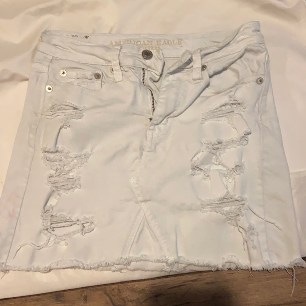 white holed skirt